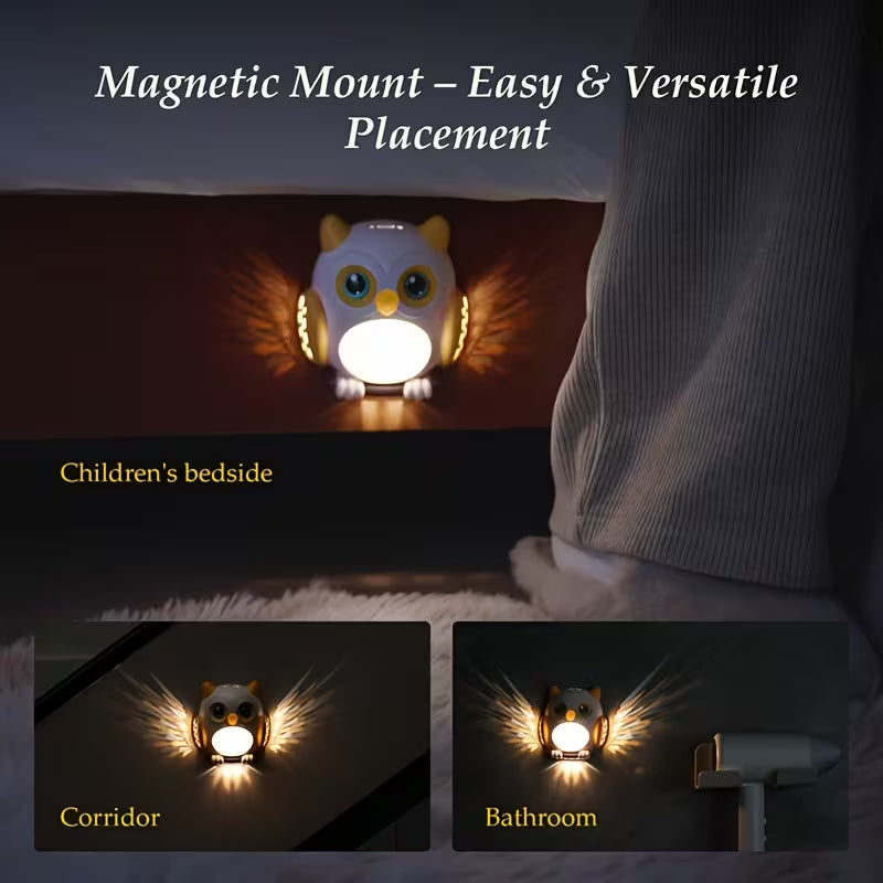Motion-Sensing Owl Night Light with LED Soothing Blue Glow