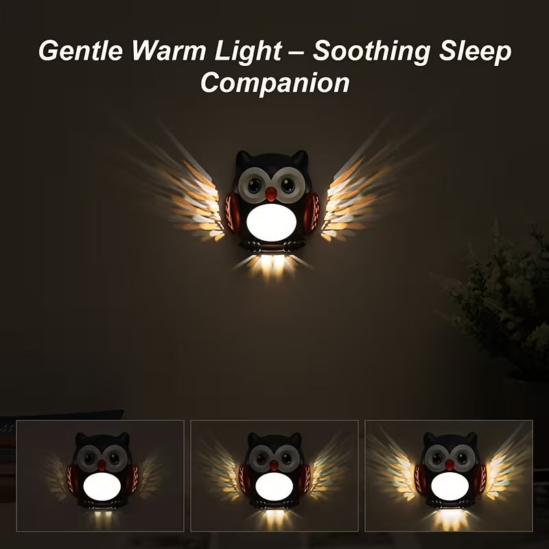 Motion-Sensing Owl Night Light with LED Soothing Blue Glow