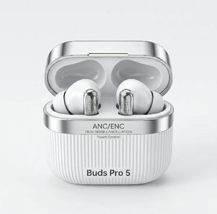 Buds Pro 5 Wireless Bluetooth Earbuds | HD Sound | Touch Control | Noise Reduction