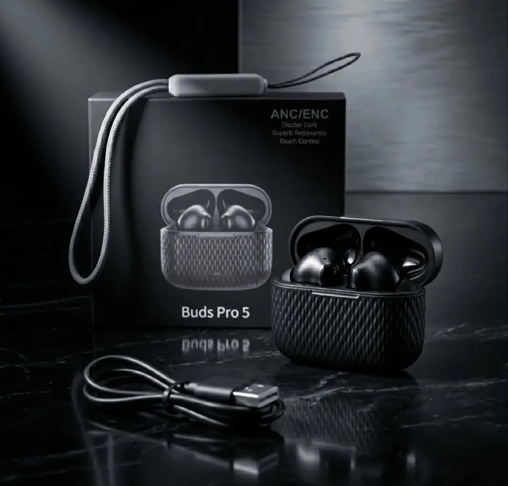 Buds Pro 5 Wireless Bluetooth Earbuds | HD Sound | Touch Control | Noise Reduction