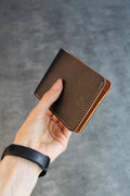 Black Brownish Leather Bifold Wallet