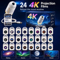 New Upgraded 4K Smart Dynamic 5D Holographic Night Light Projector, 2-in-1 Galaxy & Ocean Star Ceiling Projector with 24 HD Films