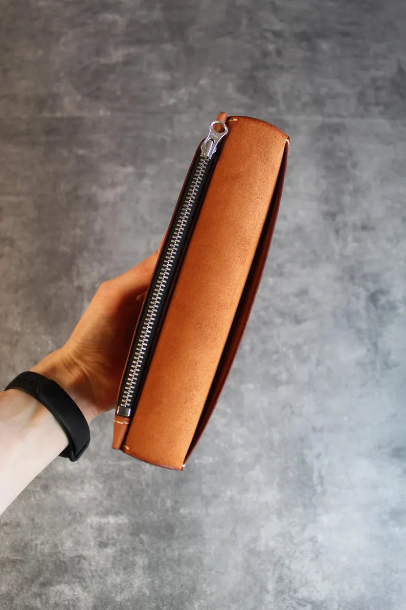 Leather Clutch Wallet for Women Men, Card Holder Wallet, Custom Name Leather Wallet