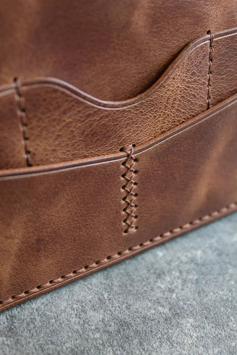 Leather Clutch Wallet for Women Men, Card Holder Wallet, Custom Name Leather Wallet